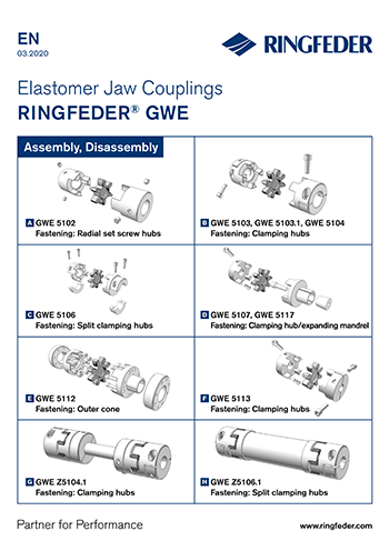 Instruction Manual Elastomer Jaw Couplings RINGFEDER® GWE