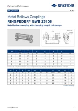Tech Paper Metal Bellows Couplings RINGFEDER® GWB Z5106